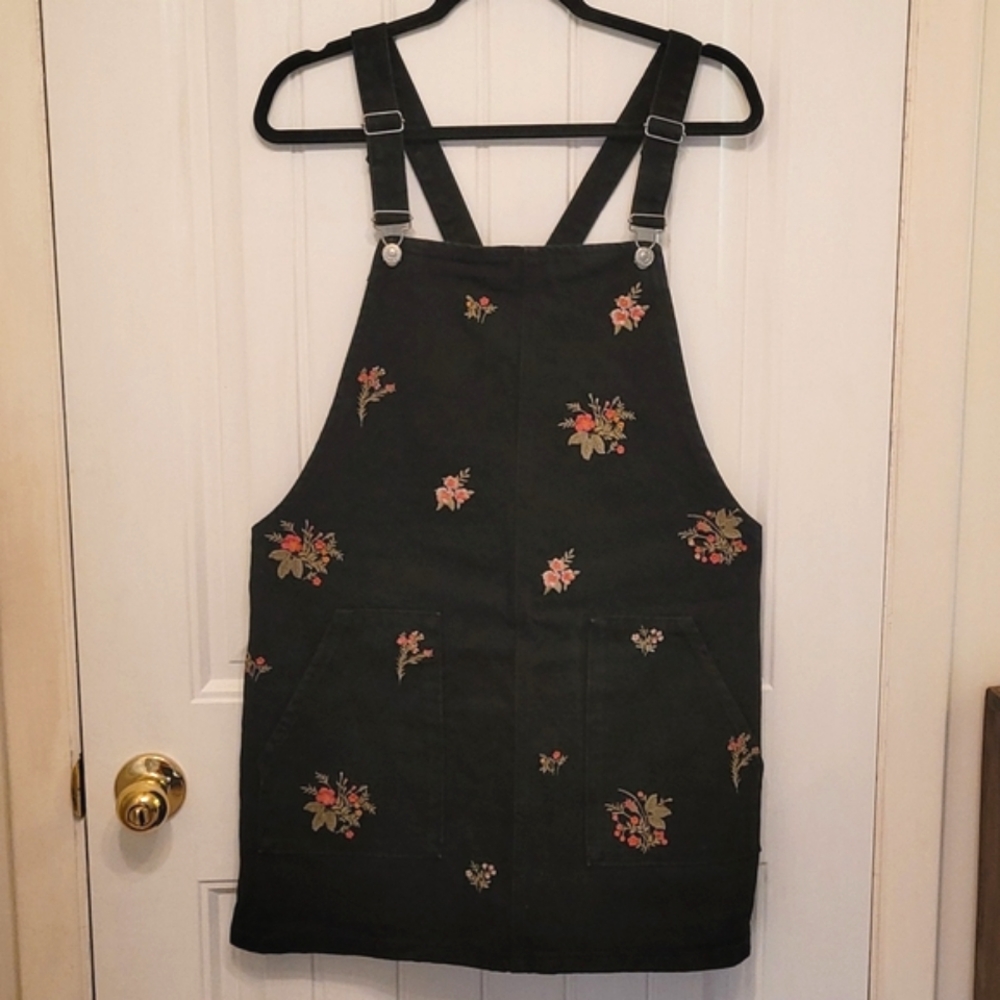 Topshop Black Floral Jumpsuit